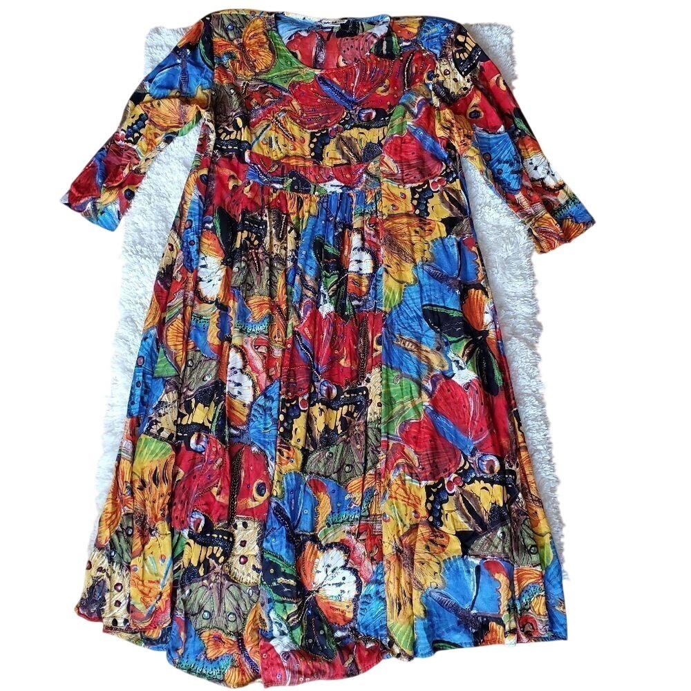 Vintage We Be Bop Dress Womens Size 1X  Embellished Wimsical Cottagecore